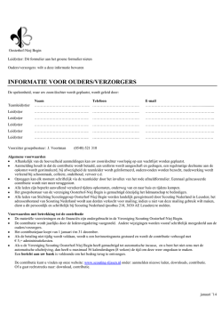 hier het informatieformulier voor ouders/verzorgers.