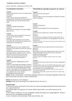 Catechismus zondag 16 - Hervormde Gemeente Lunteren