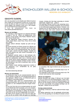 Huidige nieuwsbrief - Stadhouder Willem III School