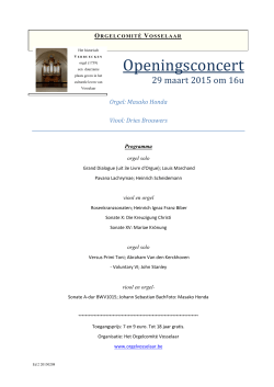 Programma Openingsconcert