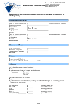 Hulp bij schulden - Aanvraagformulier
