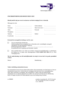 Inschrijfformulier Roeicursus 2015
