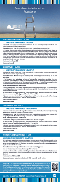 Jobstudenten - Gemeente Knokke