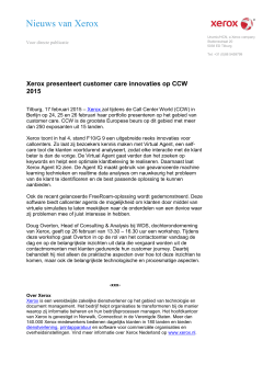Xerox presenteert customer care innovaties op CCW