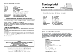 Zondagsbrief 22 februari 2015