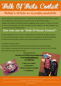 Doe mee aan de &rdquo;Walk Of Waste Contest&rdquo;!