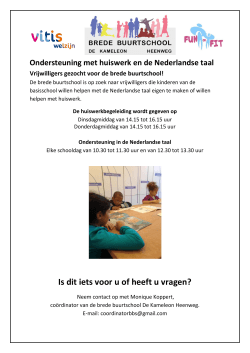 vrijwilliger huiswerkbegeleiding/Nederlandse taal