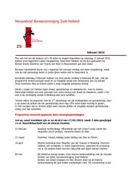 nieuwsbrief februari 2015 - Bonsaivereniging Zuid