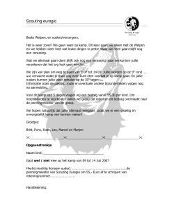 Brief Welpenkamp Juli 2015