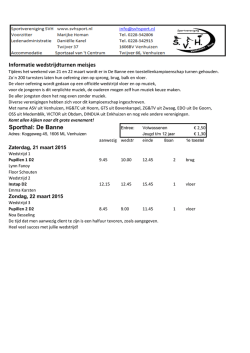 Informatie wedstrijdturnen meisjes Sporthal: De Banne