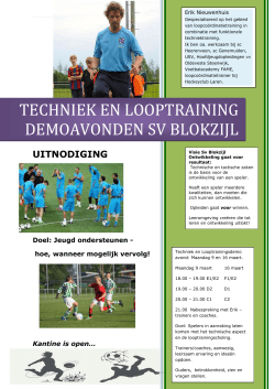 TECHNIEK EN LOOPTRAINING DEMOAVONDEN SV BLOKZIJL