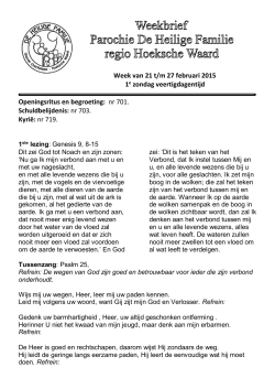 weekbrief 2015-2-22-1e zondag veertigdagentijd - Oud