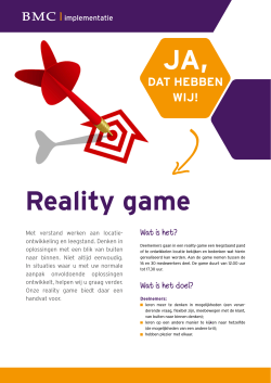Reality game - BMC Implementatie