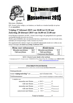 inschrijvingen mosselfeest tem zondag 22/02