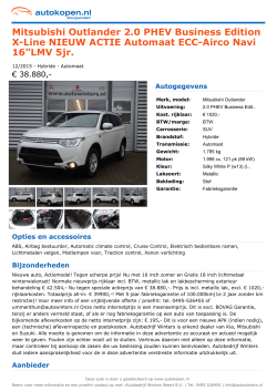 Mitsubishi Outlander 2.0 PHEV Business Edition X
