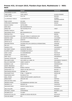 Lijst van deelnemers op 17/02/15