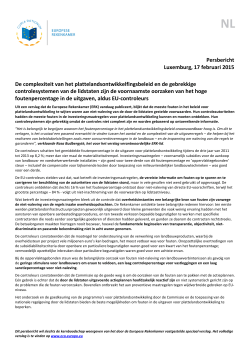 Persbericht Luxemburg, 17 februari 2015 De complexiteit