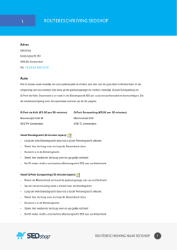 ROUTEBESCHRIJVING SEOSHOP 1.
