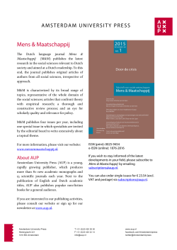 Flyer M&M 2015 NL+EN - Amsterdam University Press