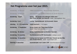 Het Programma voor het jaar 2015.