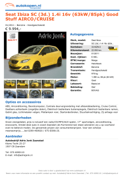Seat Ibiza SC (3d.) 1.4i 16v (63kW/85pk) Good Stuff