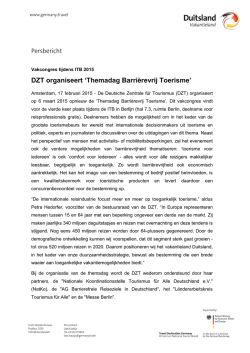 DZT organiseert `Themadag Barri&egrave;revrij Toerisme`