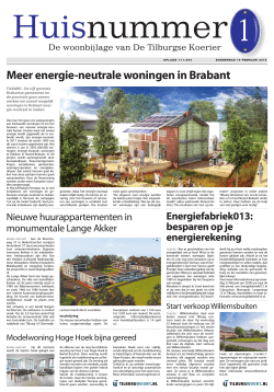 Meer energie-neutrale woningen in Brabant
