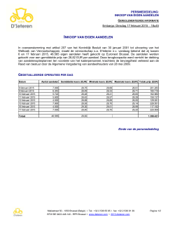 D`Ieteren - Inkoop van eigen aandelen (17.2.2015)