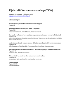 dit artikel - Tijdschrift Vervoerswetenschap