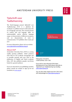 Flyer TvT 2015 NL+EN - Amsterdam University Press