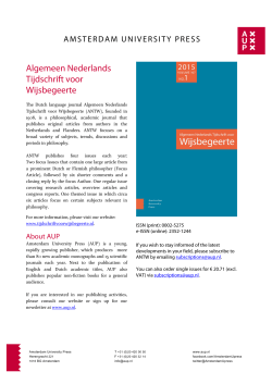 Flyer ANTW 2015 NL+EN - Amsterdam University Press