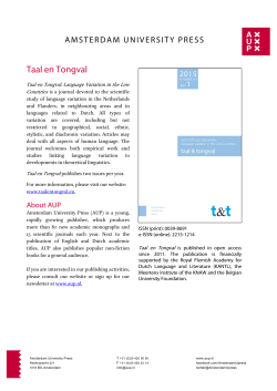 Flyer T&T 2015 NL+EN - Amsterdam University Press