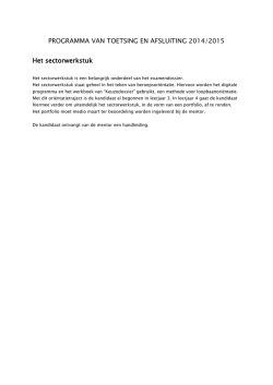 Het sectorwerkstuk - Regius College Schagen