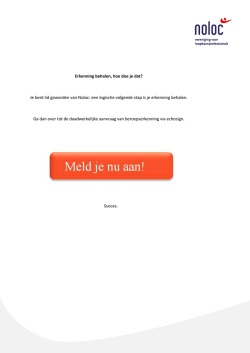 Erkenning behalen, hoe doe je dat? Je bent lid geworden van Noloc