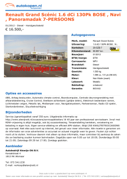 Renault Grand Scénic 1.6 dCi 130Pk BOSE , Navi