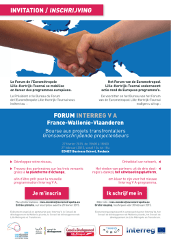 INVITATION / INSCHRIJVING FORum INTERREG V A