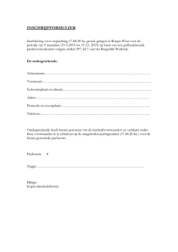 INSCHRIJFFORMULIER - Gemeente Borger