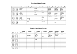 Gespreksrooster 3 en 5 maart