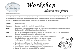 Workshop - Kantclub De Vlasblomme