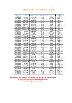 Last Minute Liste 20.02.