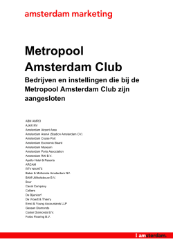Metropool Amsterdam Club Bedrijven en instellingen
