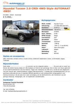 Hyundai Tucson 2.0 CRDi 4WD Style AUTOMAAT