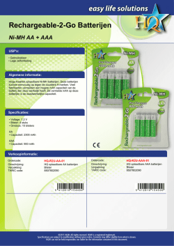 easy life solutions Rechargeable-2-Go Batterijen Ni-MH
