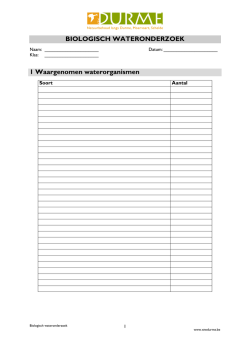 hier de lesbladen voor het biologisch wateronderzoek