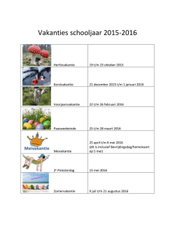 Vakanties schooljaar 2015-2016