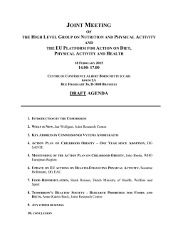 Joint meeting of the High Level Group on Nutrition and Physical