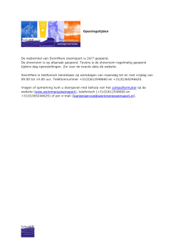 Openingstijden De webwinkel van SwimMere zwemsport is 24/7
