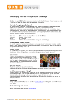 Uitnodiging voor de Young Umpire Challenge