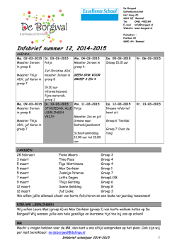 Infobrief nummer 12, 2014-2015
