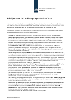 Richtlijnen voor de klankbordgroepen Horizon 2020